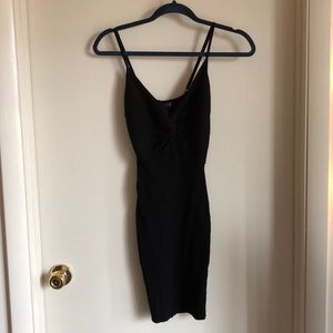 Black front knot dress